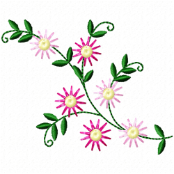 Daisy Flower Embroidery Design 1